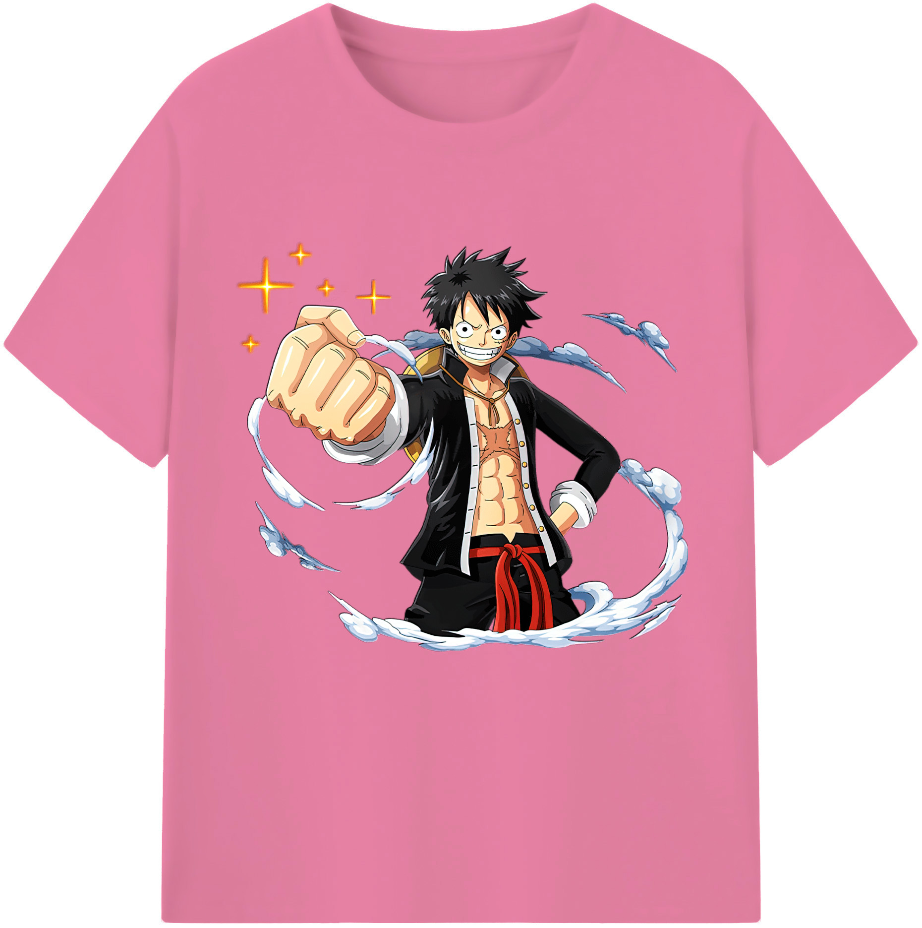 ワンピース モンキー・D・ルフィ ONE PIECE Monkey D. Luffy 綿100％半袖Tシャツ（フロントプリント）